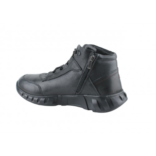 1293-01-02-40 Ботинки мужские AG shoes натур. мех (черные, кожа, мех) 