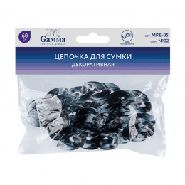 Цепочка пластиковая для сумочки артикул MPE-05 цвет прозрачный черный №02