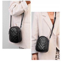 Сумочка женская цвет черный  из натуральной кожи, артикул 1376 Black