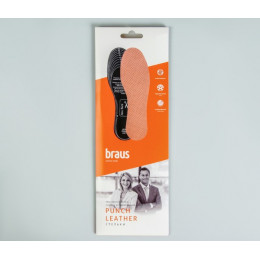 BRAUS Стельки Leather Carbon (кожа+латекс с активир. углем)БЕЖЕВЫЕ БЕЗРАЗМЕРНЫЕ 