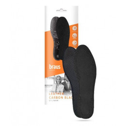 BRAUS Стельки Leather Carbon BLACK (кожа+латекс с активир. углем) ЧЕРНЫЕ р.43-44 