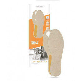 BRAUS Стельки Leather STICK(кожа+клевой фиксатор )БЕЖЕВЫЕ УЛЬТРАТОНКИЕ (43-44) 